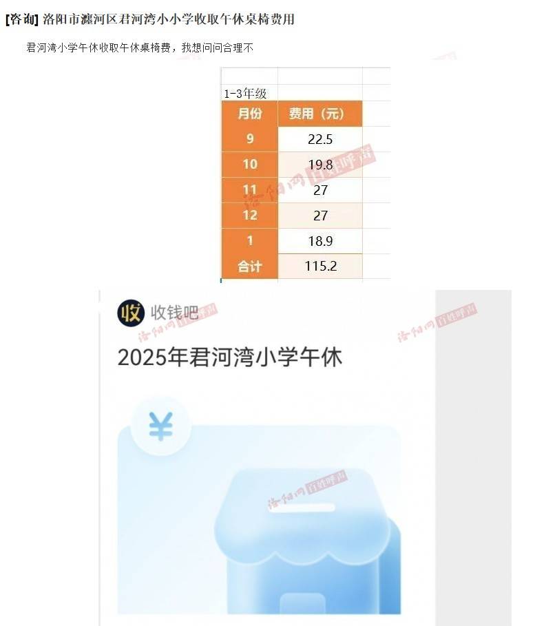 河南洛阳一小学收“午休费”一学期115元<strong></p>
<p>资讯点</strong>,教体局:午休椅按天收费,将退费